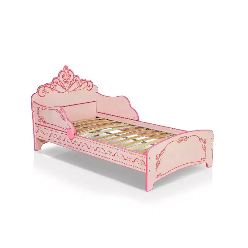 Twin Nemma Princess Crown Twin Kids Bed Pink - Homes: Inside + Out: Modern Kids Bedroom Furniture, Decorative Scrollwork