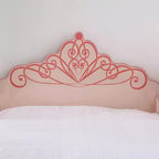 Lit pour enfants jumeaux Princess Crown, rose, volutes décoratives, mobilier de chambre d'enfant moderne