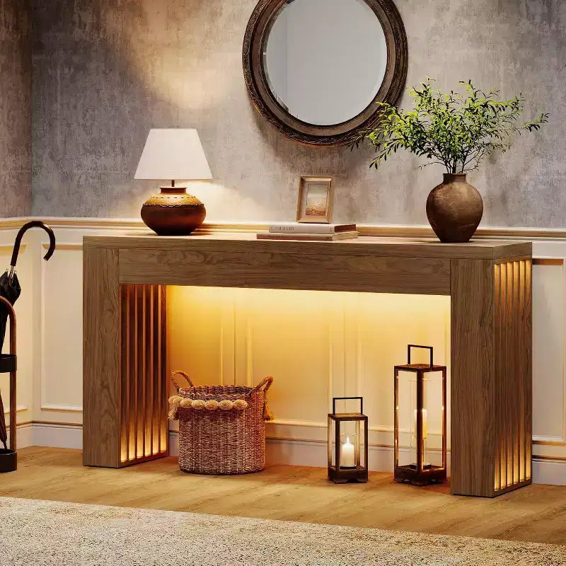 Table console de ferme de 59 pouces pour salon, entrée ou couloir