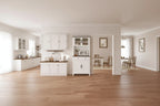 Kitchen Pantry, 72 Farmhouse Coffee Bar Table with Storage Drawers & Glass Doors
