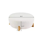 Pouf rond en bouclette moderne, repose-pieds et tabouret d'appoint rembourré doux avec pieds en bois d'hévéa