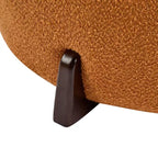 Pouf rond en bouclette moderne, repose-pieds et tabouret d'appoint rembourré doux avec pieds en bois d'hévéa