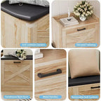 Shoe Storage Bench with Flip Drawers, Padded Seat, Narrow Hidden Shoe Cabinet Organizer for Hallway & Living Room