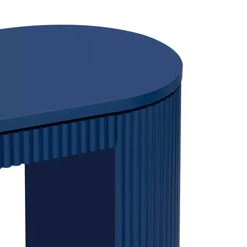 Console moderne à pieds courbés, Table d'entrée à rayures verticales avec plateau épais, Console étroite pour salon, entrée