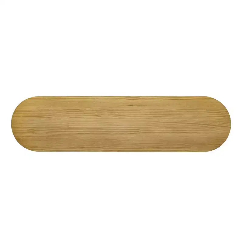 Console moderne à pieds courbés, Table d'entrée à rayures verticales avec plateau épais, Console étroite pour salon, entrée