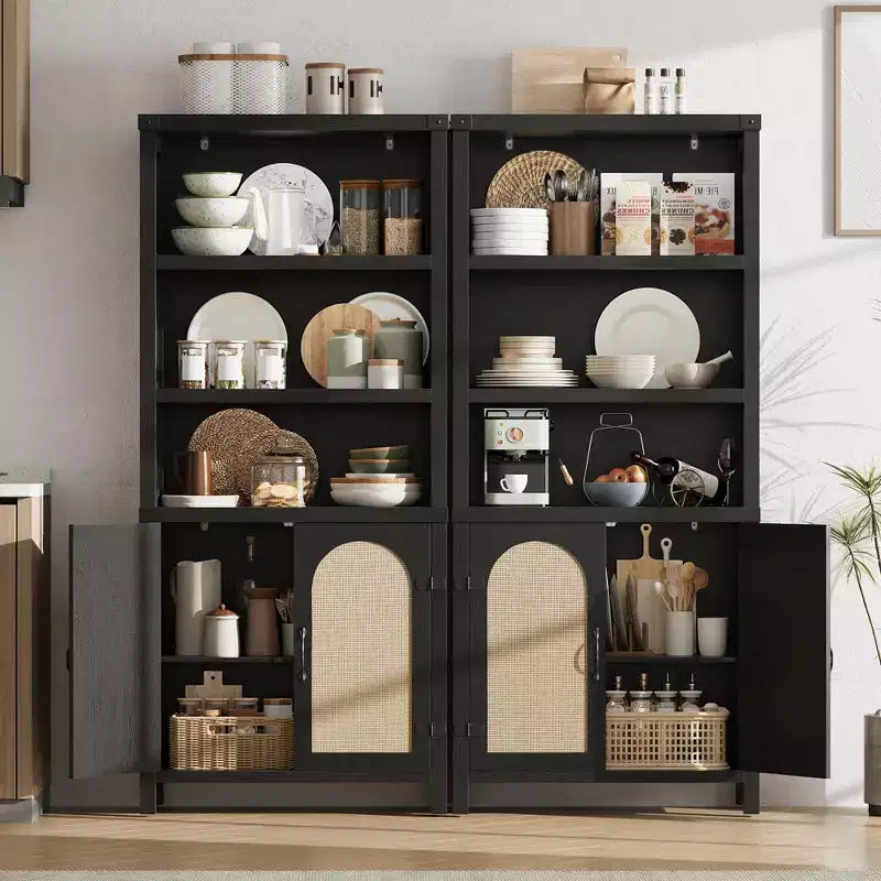 Rustic Bookshelves and Bookcases with Doors, Wooden 3 Shelf Bookshelves with Cabinets, 70 Tall Floor Standing Display Storage Shelves for Bedroom