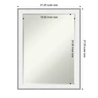 Miroir mural biseauté pour coiffeuse, cadre demi-pouce, Argent Expresso, 24x18 po