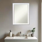 Miroir mural biseauté pour coiffeuse, cadre demi-pouce, Argent Expresso, 24x18 po