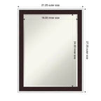 Miroir mural biseauté pour coiffeuse, cadre demi-pouce, Argent Expresso, 24x18 po