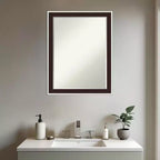 Miroir mural biseauté pour coiffeuse, cadre demi-pouce, Argent Expresso, 24x18 po