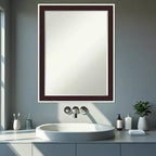 Miroir mural biseauté pour coiffeuse, cadre demi-pouce, Argent Expresso, 24x18 po