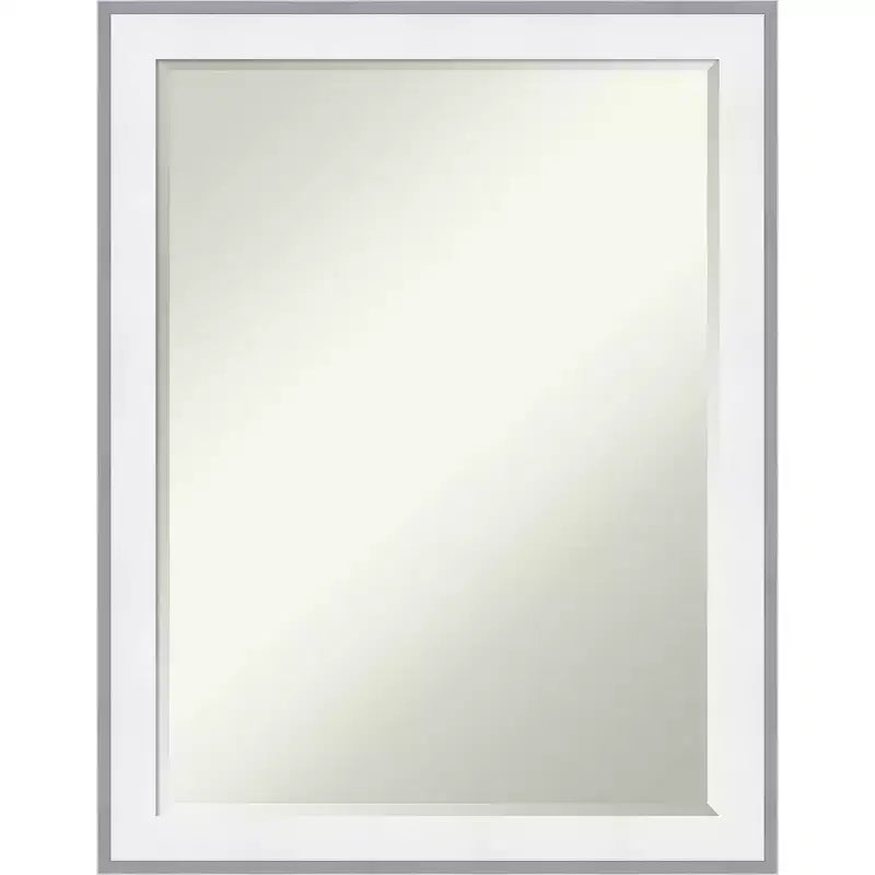 Miroir mural biseauté pour coiffeuse, cadre demi-pouce, Argent Expresso, 24x18 po