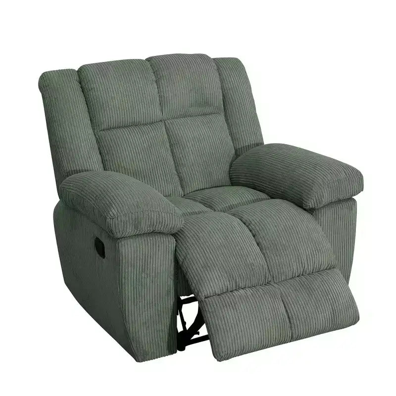 Fauteuil inclinable en velours côtelé avec dossier réglable pour salon, vert