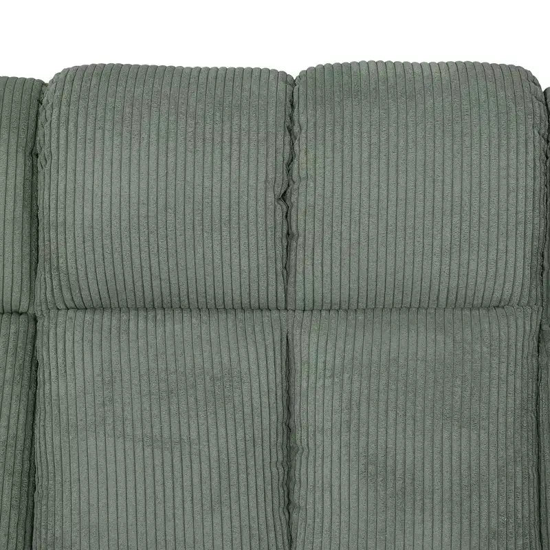 Fauteuil inclinable en velours côtelé avec dossier réglable pour salon, vert