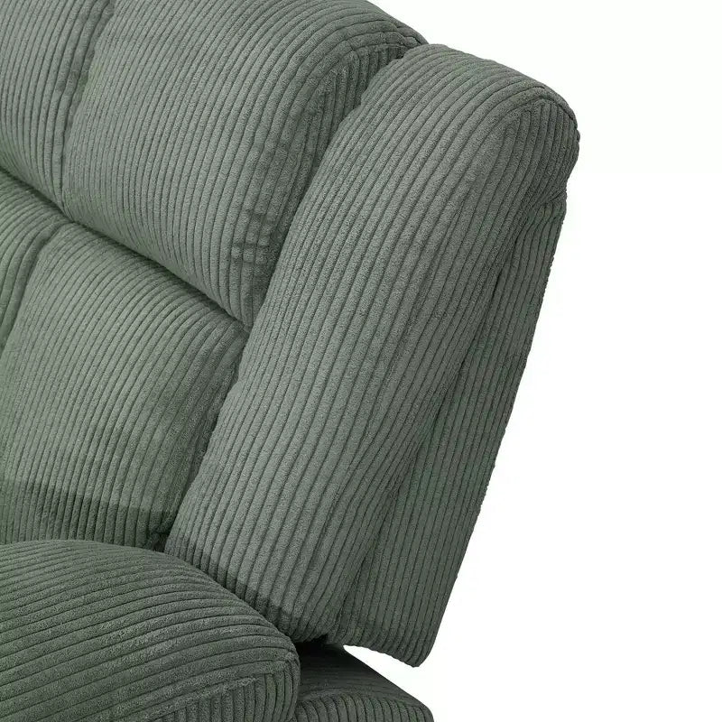 Fauteuil inclinable en velours côtelé avec dossier réglable pour salon, vert