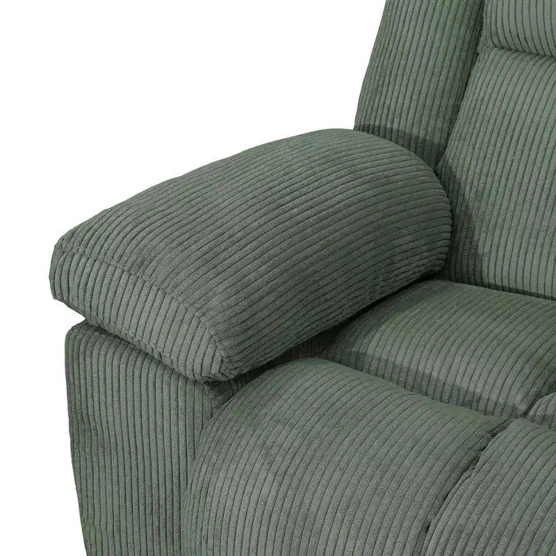 Fauteuil inclinable en velours côtelé avec dossier réglable pour salon, vert