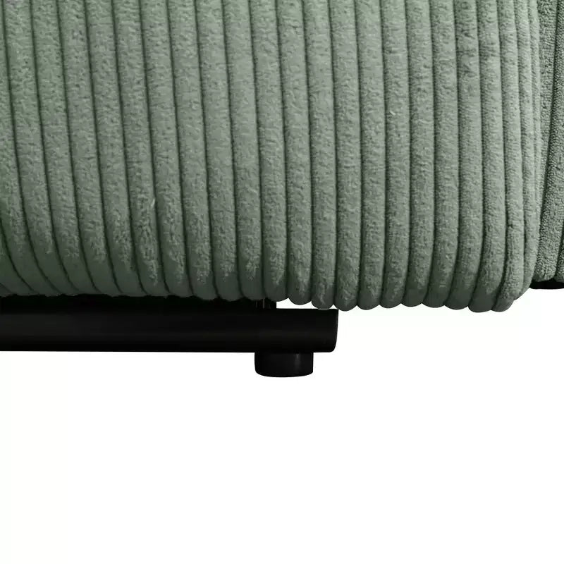 Fauteuil inclinable en velours côtelé avec dossier réglable pour salon, vert
