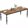GustoWave 79 Rustic Rectangular Dining Table for 6-8 People, Wood Texture Kitchen Table with Heavy Duty Legs, Easy to Clean
