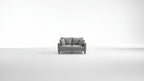 Causeuse moderne en bois rembourrée pour petits espaces, salon, chambre – Gris clair
