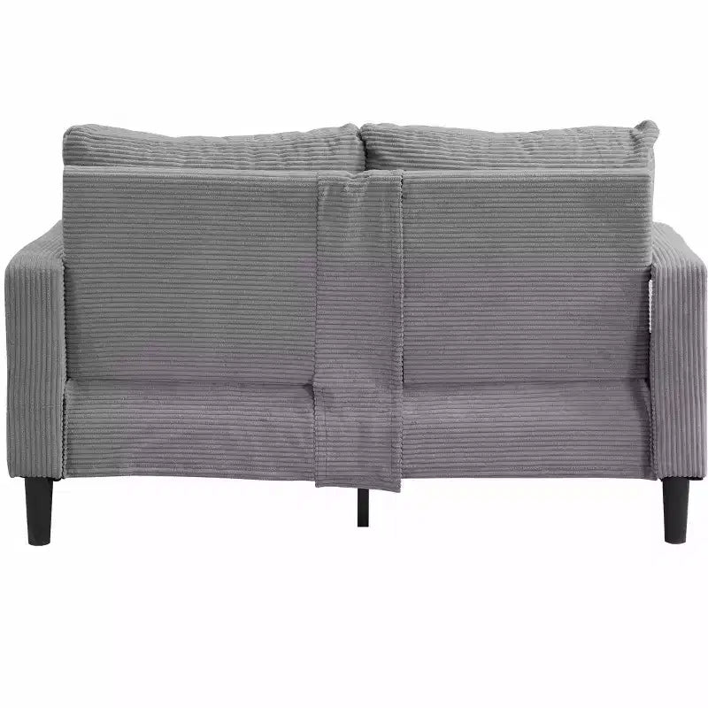 Causeuse moderne en bois rembourrée pour petits espaces, salon, chambre – Gris clair