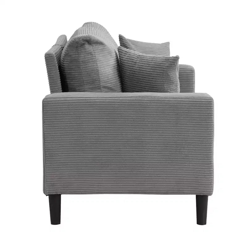 Causeuse moderne en bois rembourrée pour petits espaces, salon, chambre – Gris clair