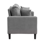 Causeuse moderne en bois rembourrée pour petits espaces, salon, chambre – Gris clair