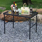Table de grill pliant 90x60cm, table de camping portable avec plateau en maille, table de grill en métal léger réglable en hauteur pour le camping en plein air, le barbecue, le pique-nique