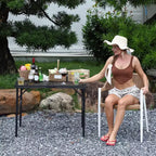 Table de grill pliant 90x60cm, table de camping portable avec plateau en maille, table de grill en métal léger réglable en hauteur pour le camping en plein air, le barbecue, le pique-nique