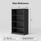 Bibliothèque de rangement en bois sans porte 49x31x16 pour cuisine, chambre, entrée, salon, noir
