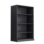 Bibliothèque de rangement en bois sans porte 49x31x16 pour cuisine, chambre, entrée, salon, noir