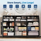 14-Drawer Dresser with Wood Top & 2 Shelves | Large Fabric Storage Organizer for Bedroom, Living Room & Closet