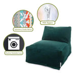 Fauteuil pouf, Velours, Intérieur, 91 cm L x 69 cm l x 61 cm H