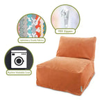 Fauteuil pouf, Velours, Intérieur, 91 cm L x 69 cm l x 61 cm H