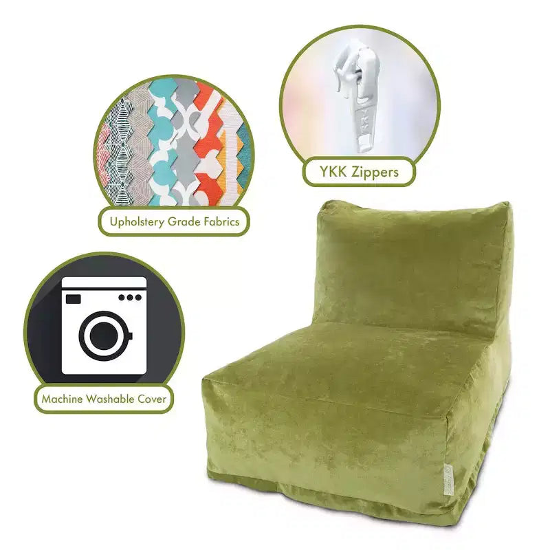 Fauteuil pouf, Velours, Intérieur, 91 cm L x 69 cm l x 61 cm H