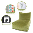 Fauteuil pouf, Velours, Intérieur, 91 cm L x 69 cm l x 61 cm H