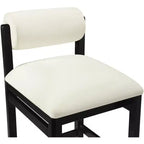 Tabouret de comptoir en cuir végétalien, design Art déco, noir