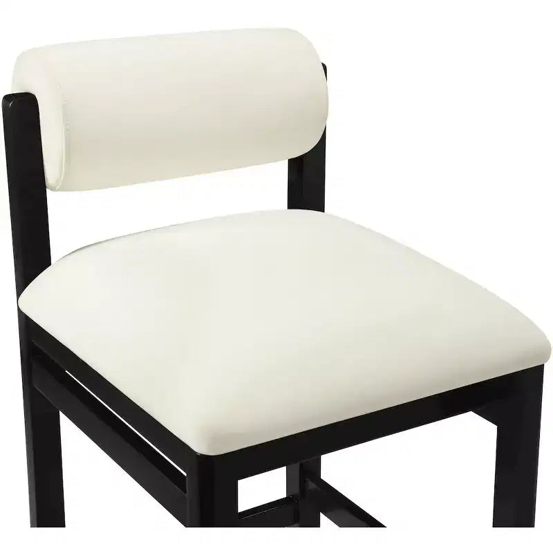 Tabouret de comptoir en cuir végétalien, design Art déco, noir