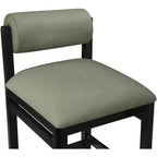Tabouret de comptoir en cuir végétalien, design Art déco, noir