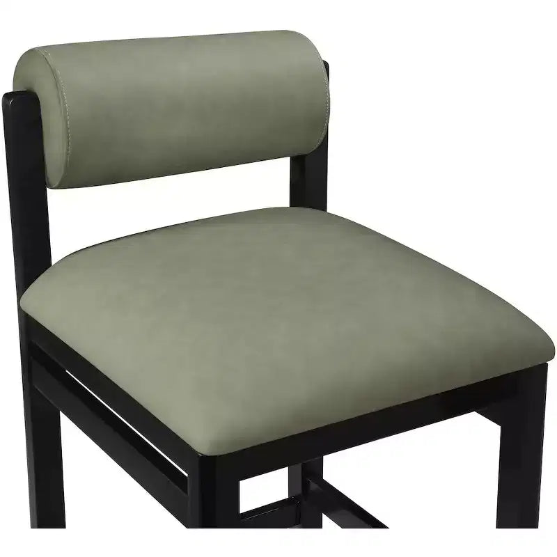 Tabouret de comptoir en cuir végétalien, design Art déco, noir