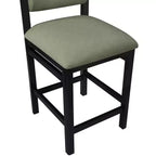 Tabouret de comptoir en cuir végétalien, design Art déco, noir