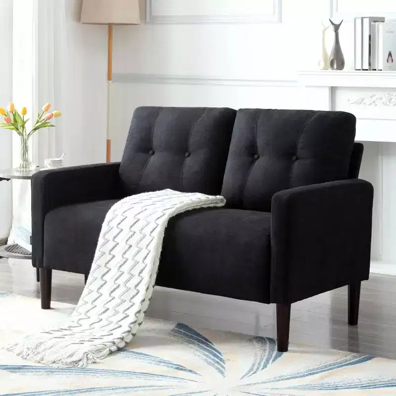 Causeuse de 51,2 po, Canapé moderne rembourré pour salon