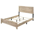 Lit plateforme King avec grains et nœuds, brun naturel