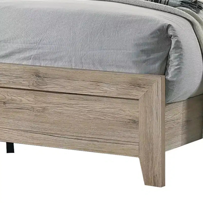Lit plateforme King avec grains et nœuds, brun naturel
