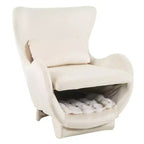 Fauteuil d'appoint acceptant les animaux de compagnie, fauteuil de salon 2-en-1 en velours avec dossier rembourré pour salon et bureau