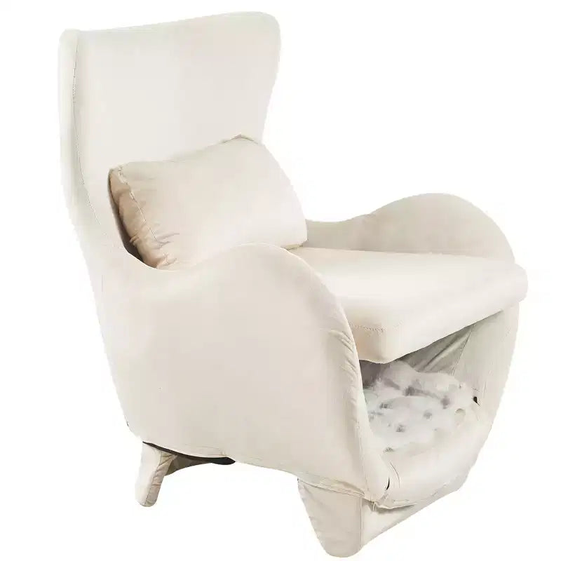 Fauteuil d'appoint acceptant les animaux de compagnie, fauteuil de salon 2-en-1 en velours avec dossier rembourré pour salon et bureau