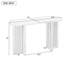 Console étroite en rotin avec plateau ovale et rangement pour salon et entrée