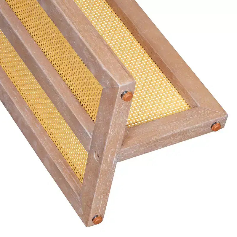 Console étroite en rotin avec plateau ovale et rangement pour salon et entrée