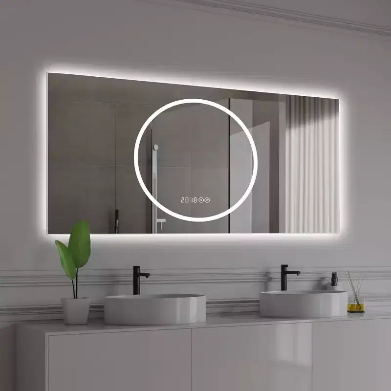 48 x 24 inch Wall MountedBathroom Vanity Mirror with 3 Colors and 6 level Dimmable Anti-Fog Lighted Vanity Mirrors