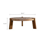 Table basse ronde en bois de 36 po pour salon, table centrale rustique de style ferme avec pieds solides