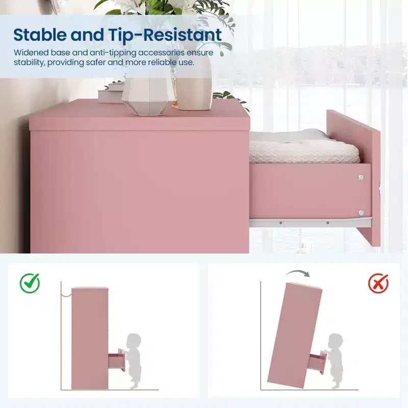 Wood Dressers for Bedroom with 4 Drawers, Modern Tall Dressers, Wide Chest of Drawers with Gold Handles,Dresser Nightstand, Storage Organizer Cabinet